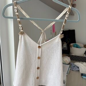 White Button-Down Women's Top